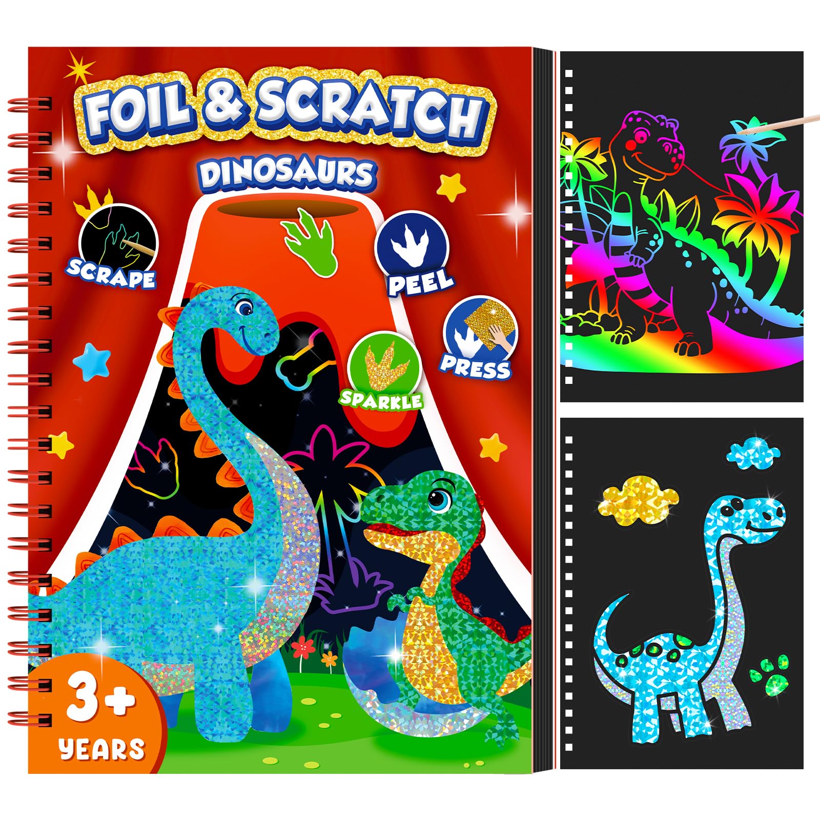 Art Craft Dinosaurs - Художественная книга с царапинами в виде