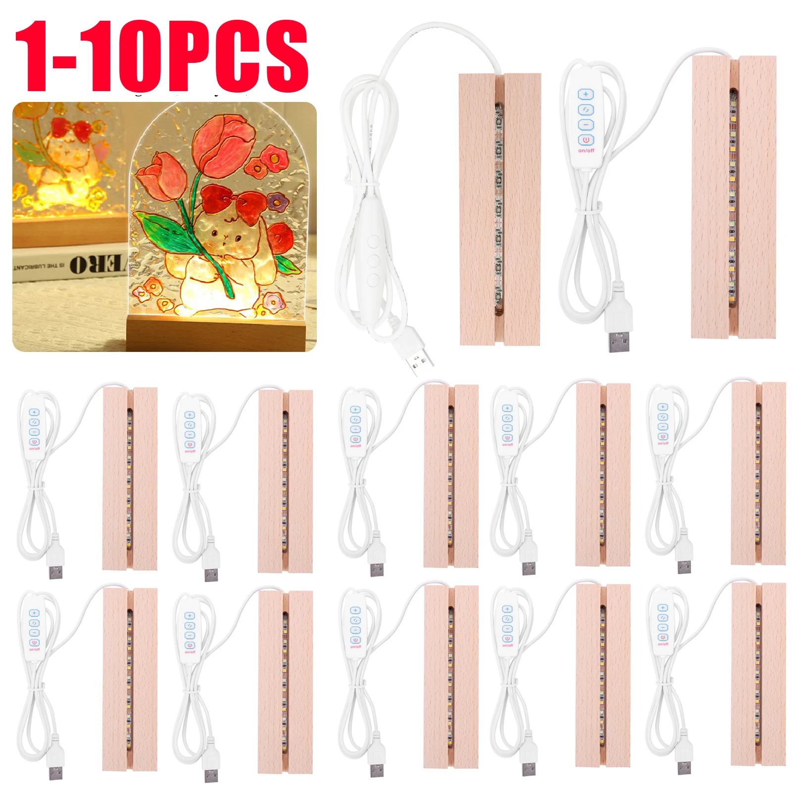 Light Art And Craft - 1-10 шт. LED-подсветка для деревянных изделий,