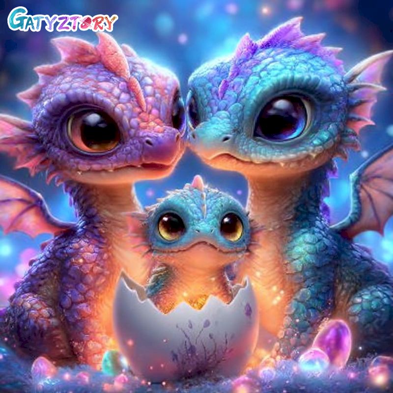 Art Craft Dinosaurs - Набор для алмазной живописи GATYZTORY для
