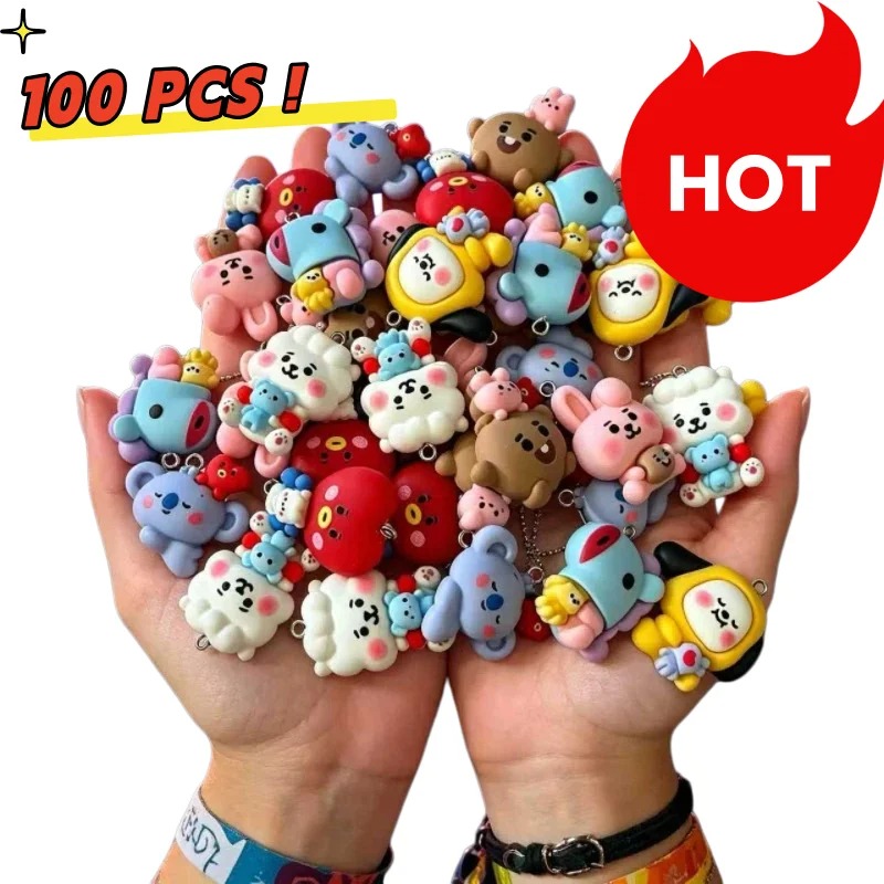 Art Craft Resin - 7 шт. смоляных мультяшных шармов BT21