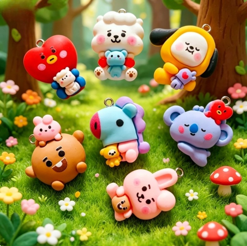 7 шт. смоляных мультяшных шарм – обзор и цена Art Craft Resin