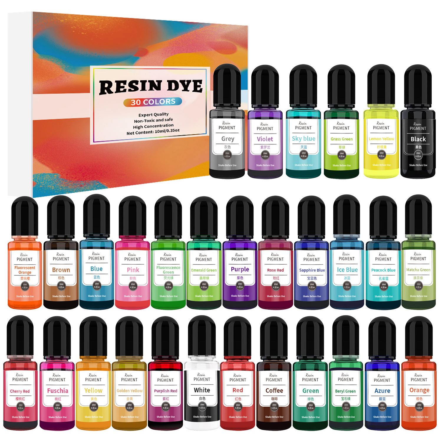 24/30 цветов, набор, 10 мл, пи – обзор и цена Alcohol Ink Set