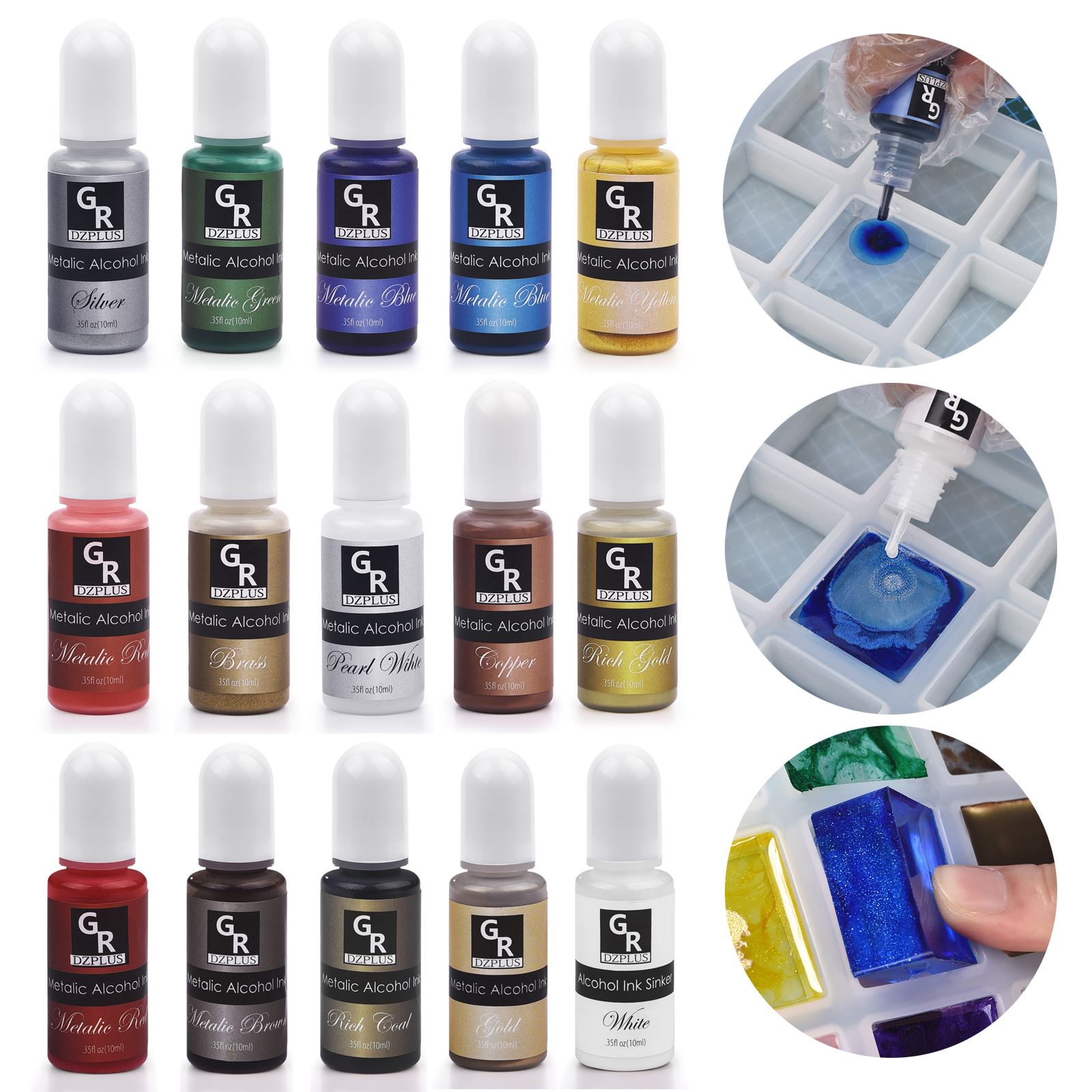 1 комплект, набор пигментов дл – обзор и цена Alcohol Ink Set